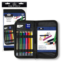 Drawing Set w/carrying case 16 pieces - Art Academy Direct malta