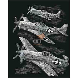 Engraving Art - Fighter Planes (Silver)