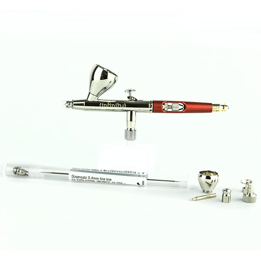 Harder & Steenbeck: Airbrush INFINITY CR plus two in one #2, nozzle set 0.2  + 0.4 mm fine line, cup/lid 2 + 5 ml HARDER & STEENBECK HS126594