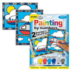 My First Paint by Numbers (Set of 2) - AirPlane & Helicopter (Ages 4+) - Art Academy Direct