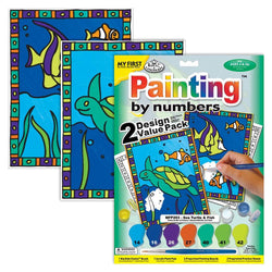 My First Paint by Numbers (Set of 2) - Turtle & Fish (Ages 4+) - Art Academy Direct