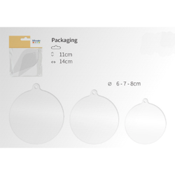 Transparent Acrylic Ornaments - Set of 3