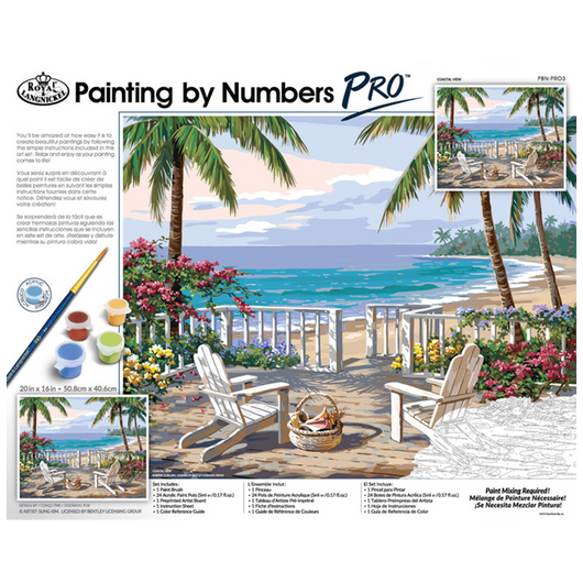 Paint by Numbers PRO - Coastal View (Adults) - Art Academy Direct malta