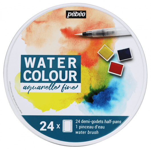 Pebeo Fine Watercolours Set of 24 (Round) - Art Academy Direct malta