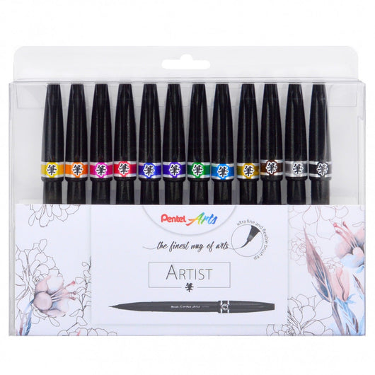 Pentel Brush Pen Set of 12 - Art Academy Direct malta