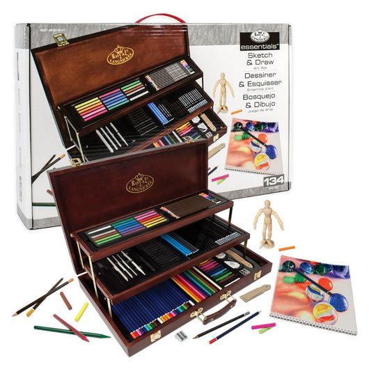 Sketching & Drawing Set Wooden Box 134 piece - Art Academy Direct