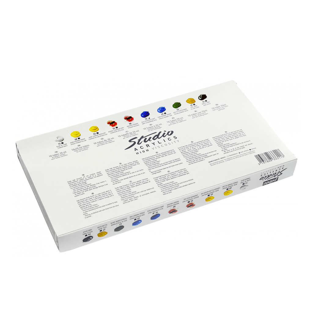 Studio Acrylics Set of 10 x 20ml with Brush Art Academy Direct malta