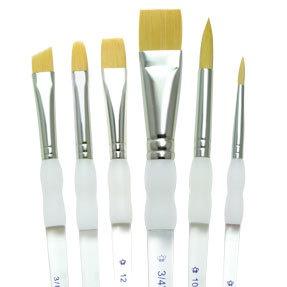 Watercolour Soft-Grip Brush Set of 6 + Holder - Art Academy Direct